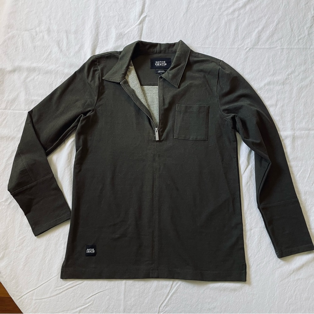NWOT NATIVE YOUTH Mens 3/4 Zip Long Sleeve Shirt Size  L